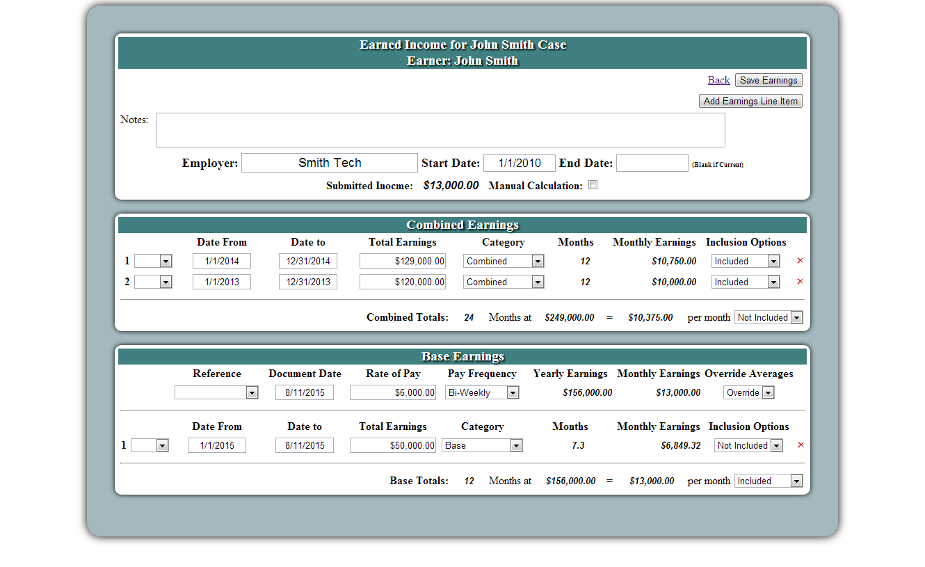 Wage Earner Analysis